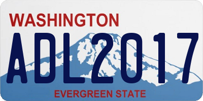 WA license plate ADL2017