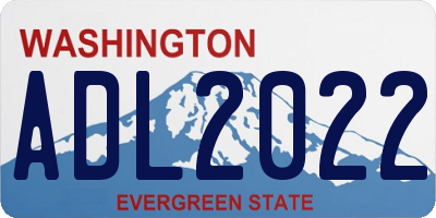 WA license plate ADL2022