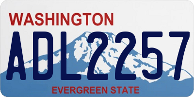 WA license plate ADL2257