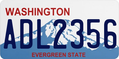 WA license plate ADL2356