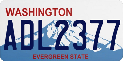WA license plate ADL2377