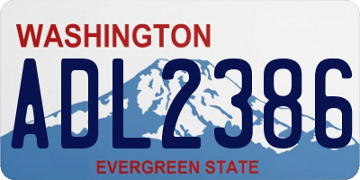 WA license plate ADL2386