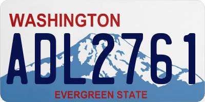 WA license plate ADL2761