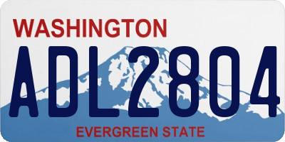 WA license plate ADL2804