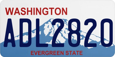 WA license plate ADL2820