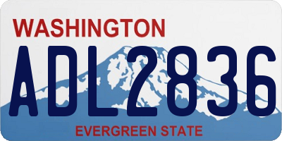 WA license plate ADL2836