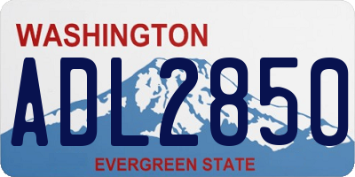 WA license plate ADL2850