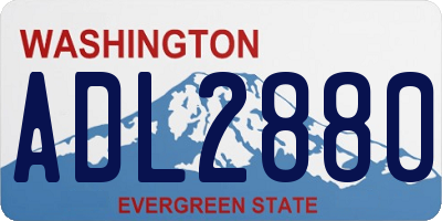 WA license plate ADL2880