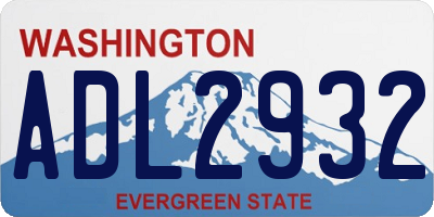 WA license plate ADL2932