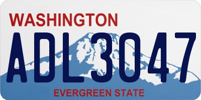 WA license plate ADL3047