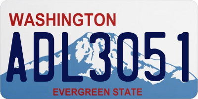 WA license plate ADL3051