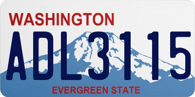 WA license plate ADL3115