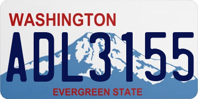 WA license plate ADL3155