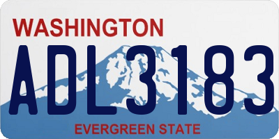 WA license plate ADL3183
