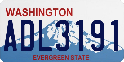 WA license plate ADL3191