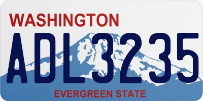 WA license plate ADL3235