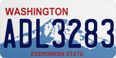 WA license plate ADL3283