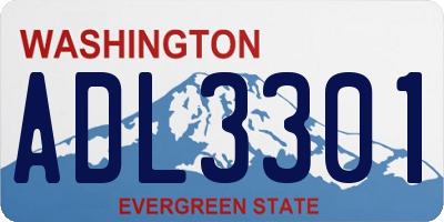 WA license plate ADL3301