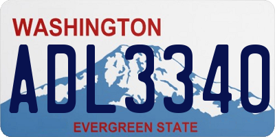 WA license plate ADL3340