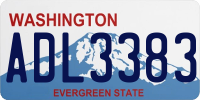 WA license plate ADL3383