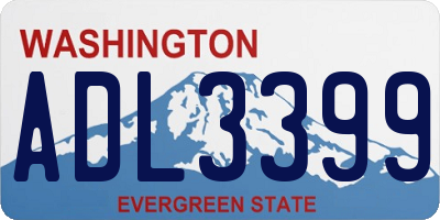 WA license plate ADL3399