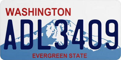 WA license plate ADL3409