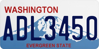 WA license plate ADL3450