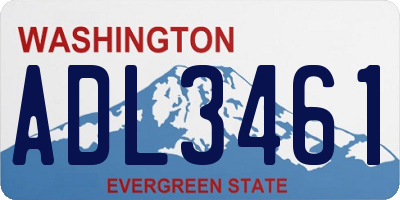 WA license plate ADL3461