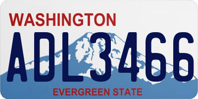 WA license plate ADL3466
