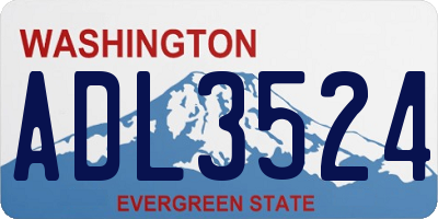 WA license plate ADL3524
