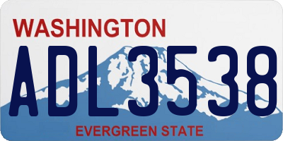 WA license plate ADL3538
