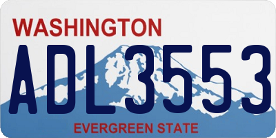 WA license plate ADL3553