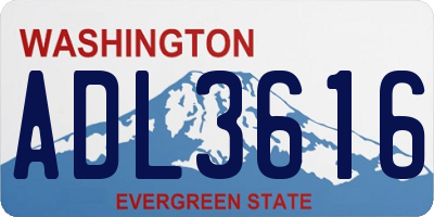 WA license plate ADL3616