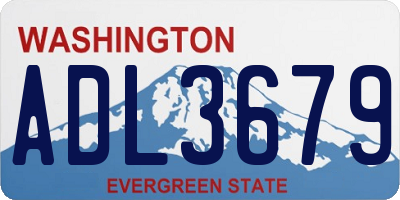 WA license plate ADL3679