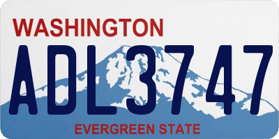 WA license plate ADL3747