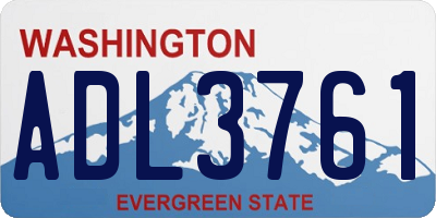WA license plate ADL3761
