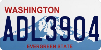 WA license plate ADL3904