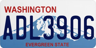 WA license plate ADL3906