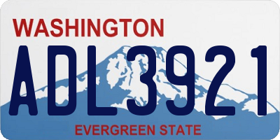 WA license plate ADL3921