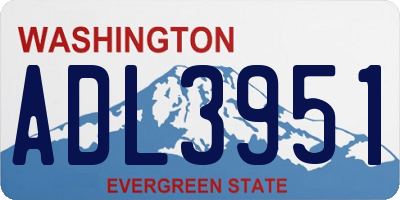 WA license plate ADL3951