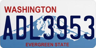 WA license plate ADL3953