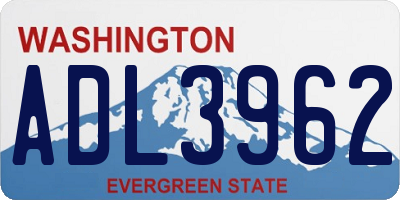 WA license plate ADL3962