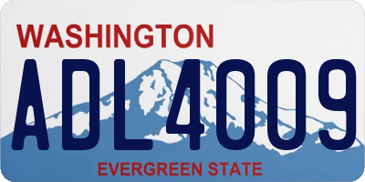 WA license plate ADL4009