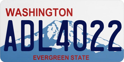 WA license plate ADL4022
