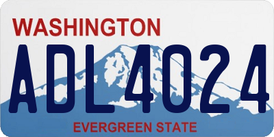 WA license plate ADL4024