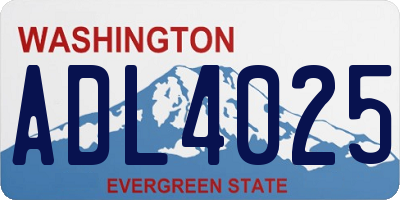 WA license plate ADL4025