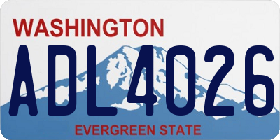 WA license plate ADL4026