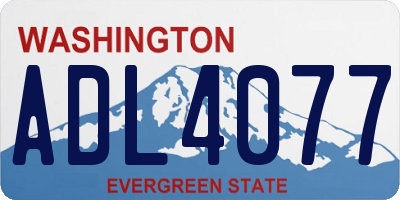 WA license plate ADL4077