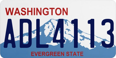 WA license plate ADL4113