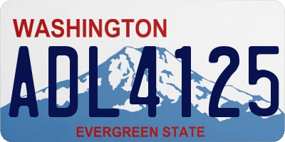 WA license plate ADL4125